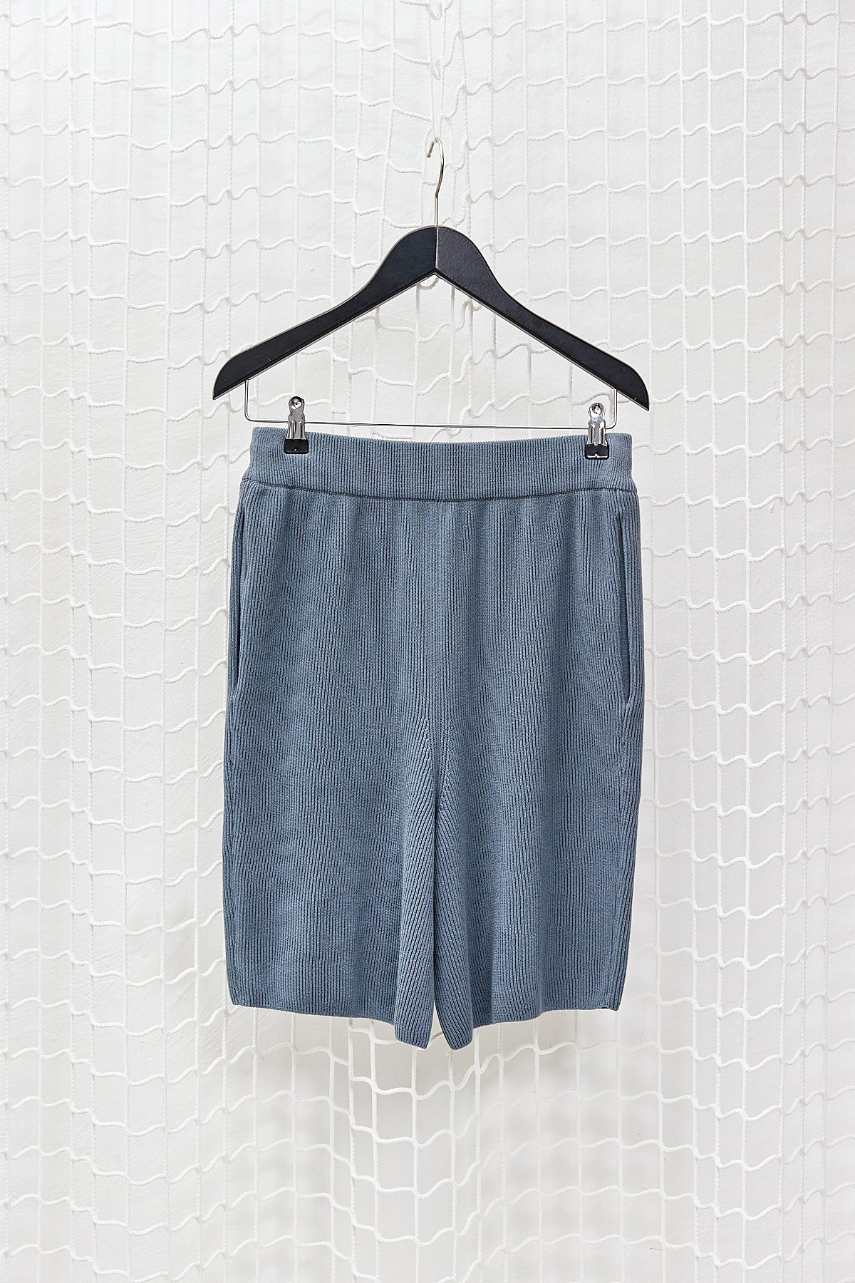 KNITTED SHORTS GRE-PETROL