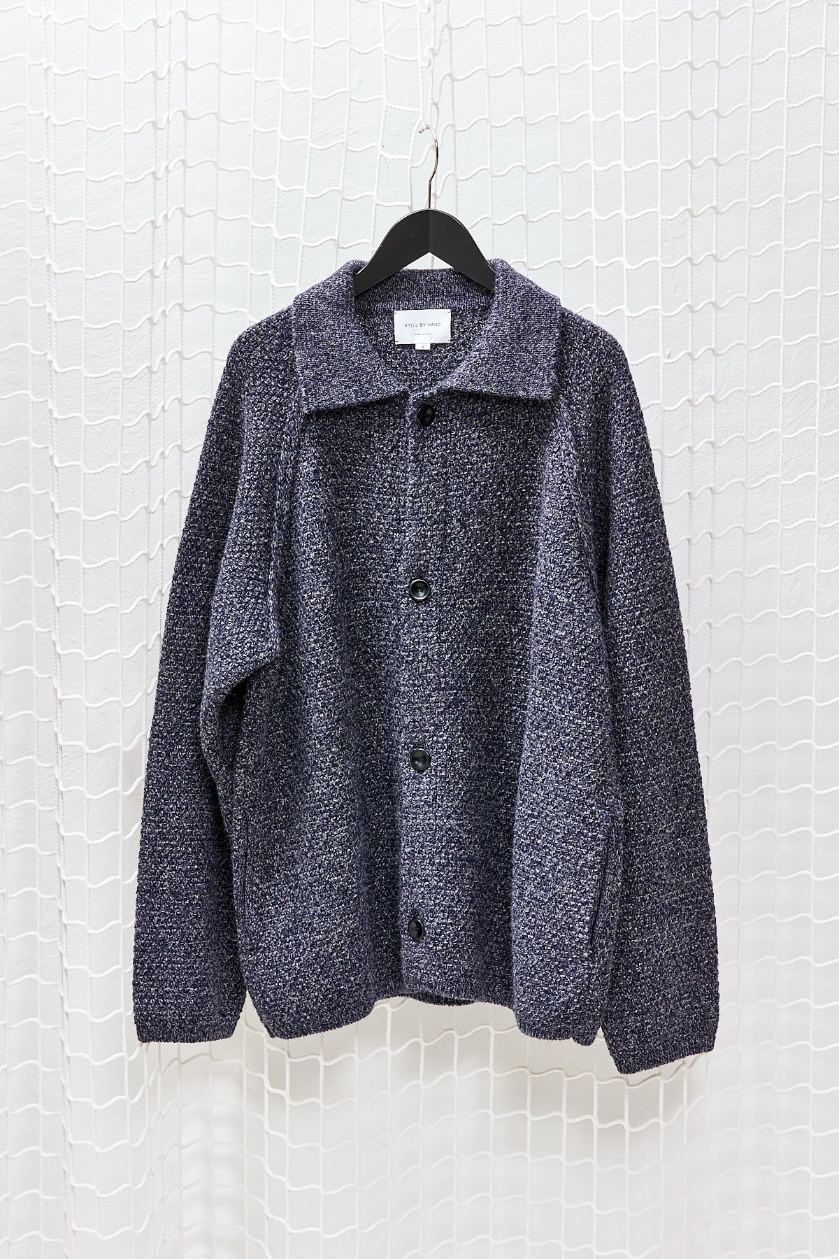 KNITTED JACKET NAVY MELANGE