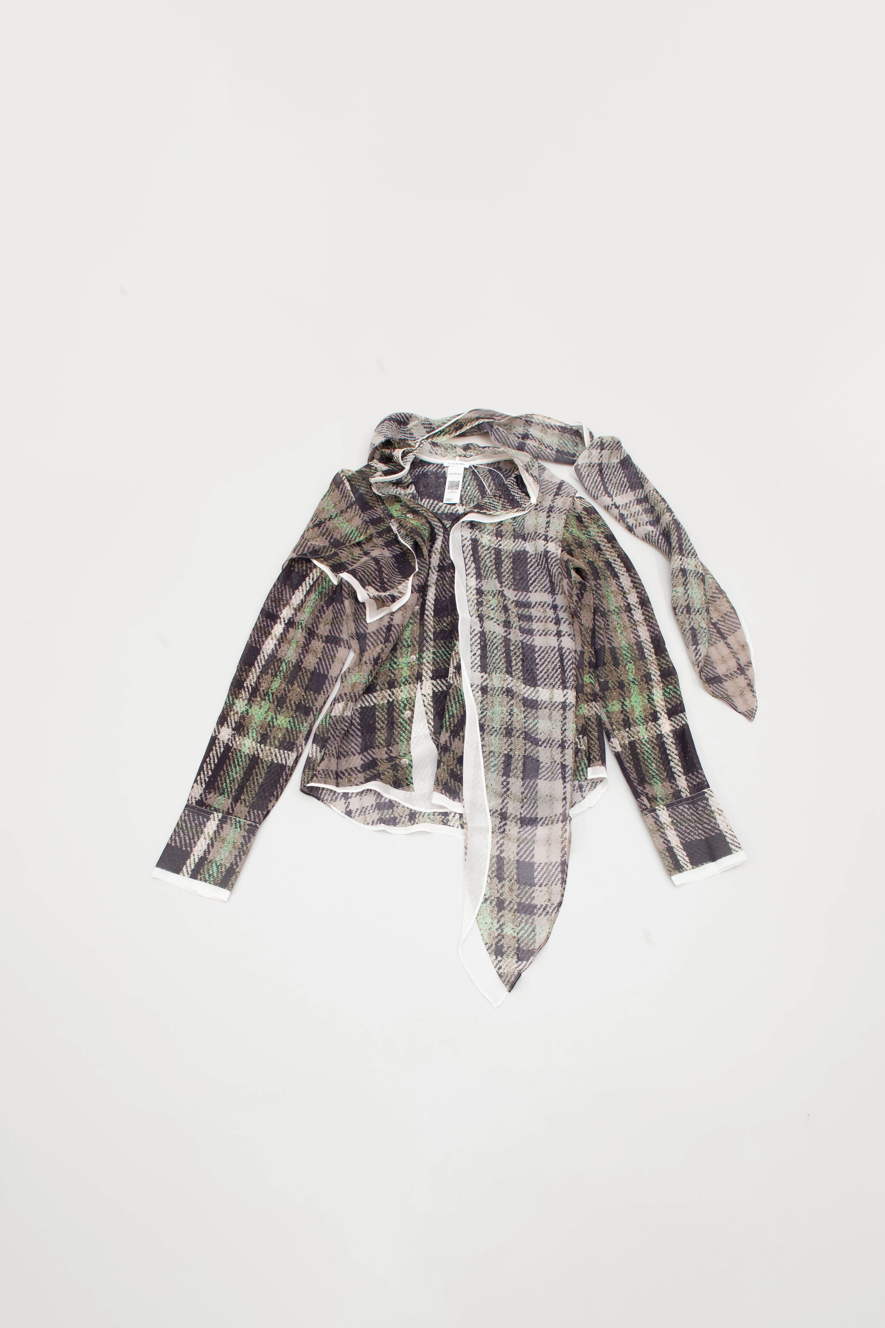 PRINTED SILK BLOUSE WITH SCARF