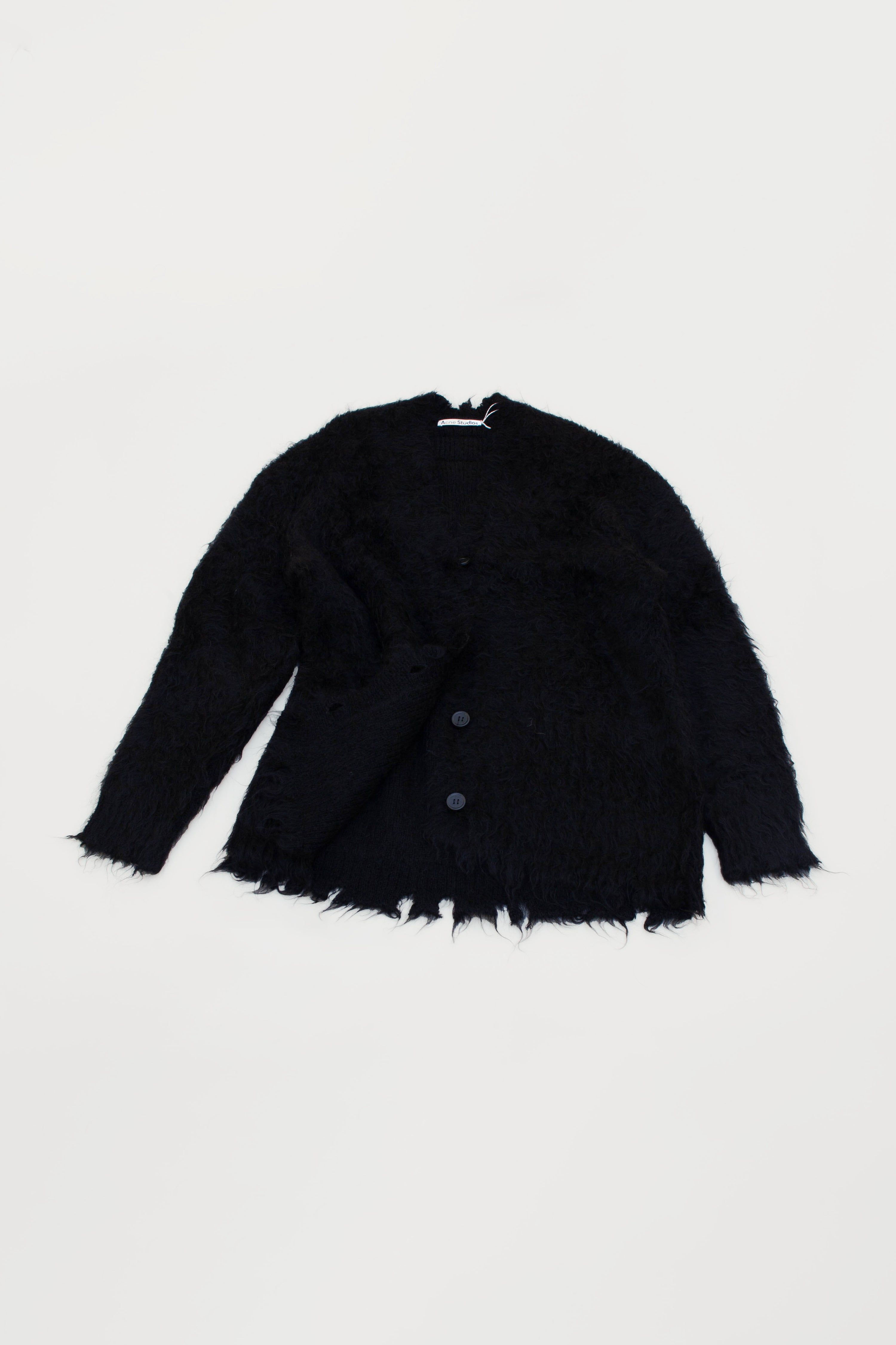 BLACK WOOL CARDIGAN