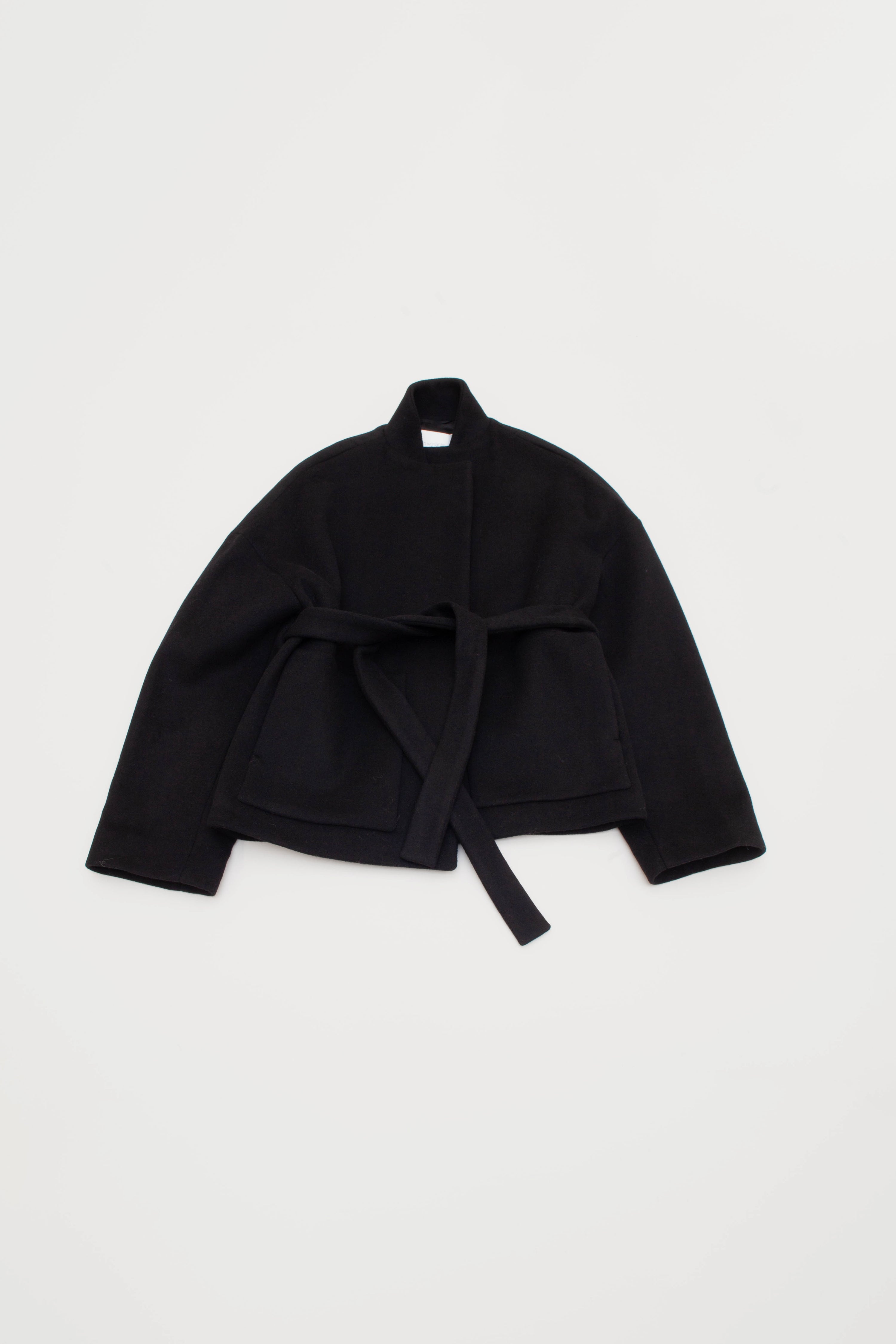 PADDED JACKET WITH BELT AND PATCH POCKET