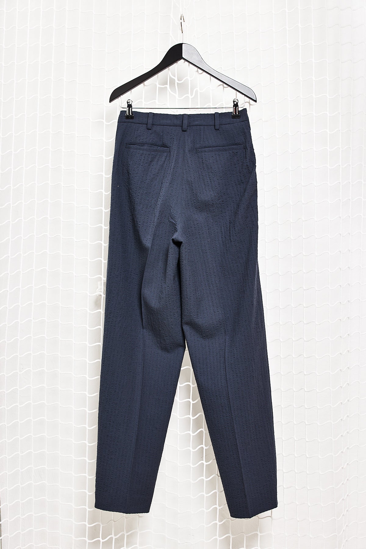 Navy Seersucker Trousers
