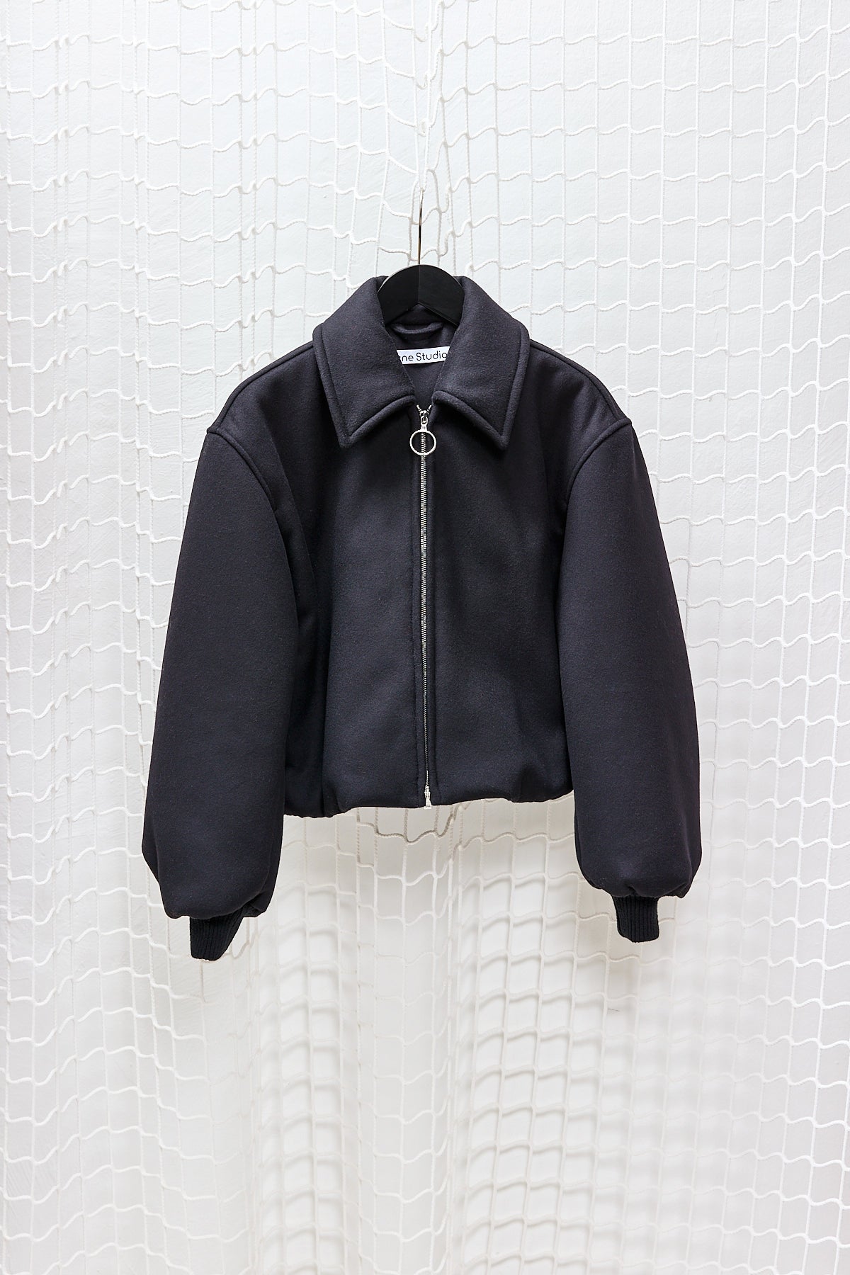 Black Cropped Woolen Jacket