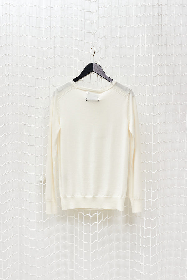 Off White Round Neck Knit