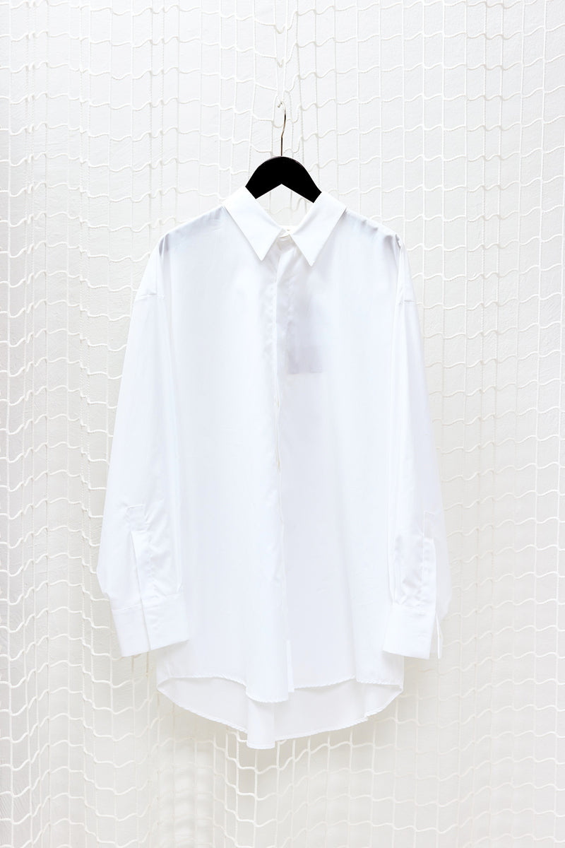 White Viscose Overvolume Shirt