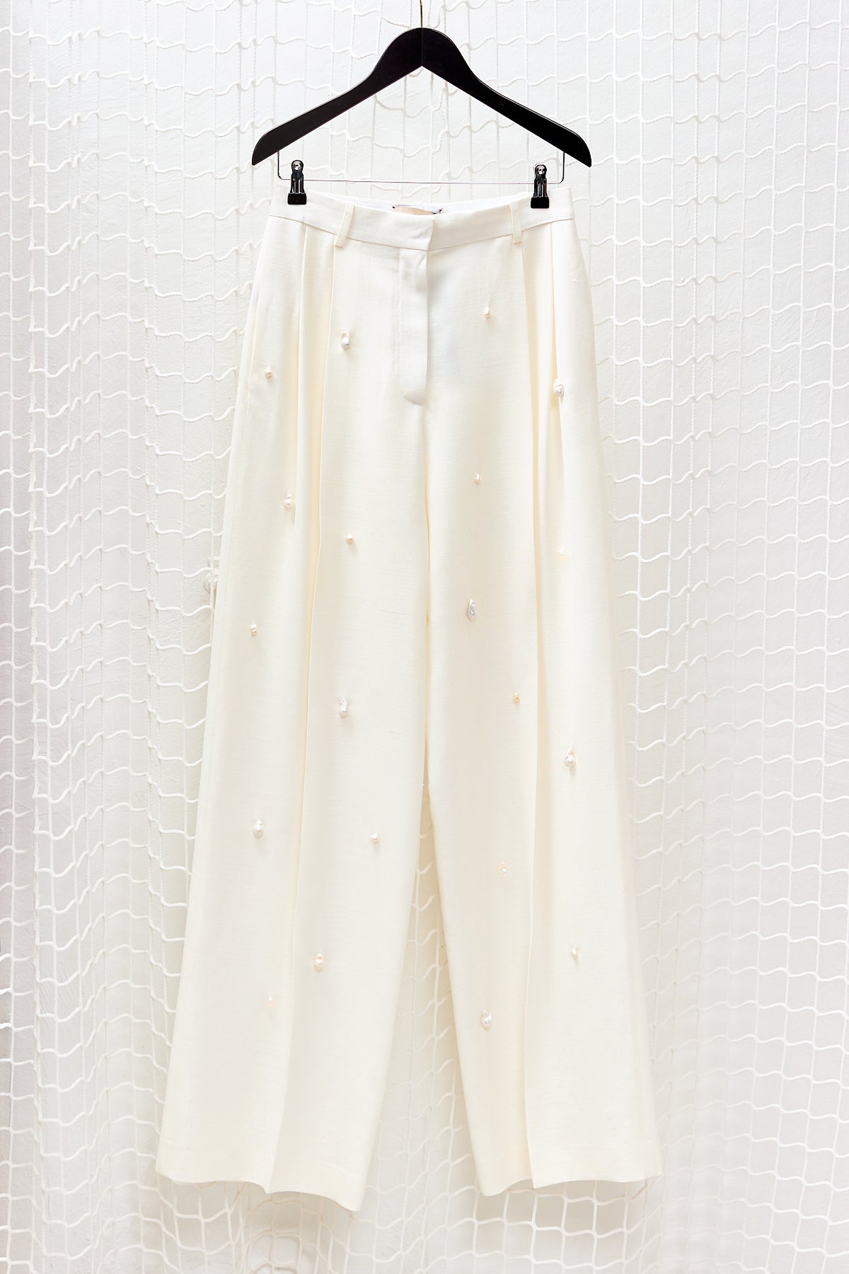 White Pearl embroided Trousers