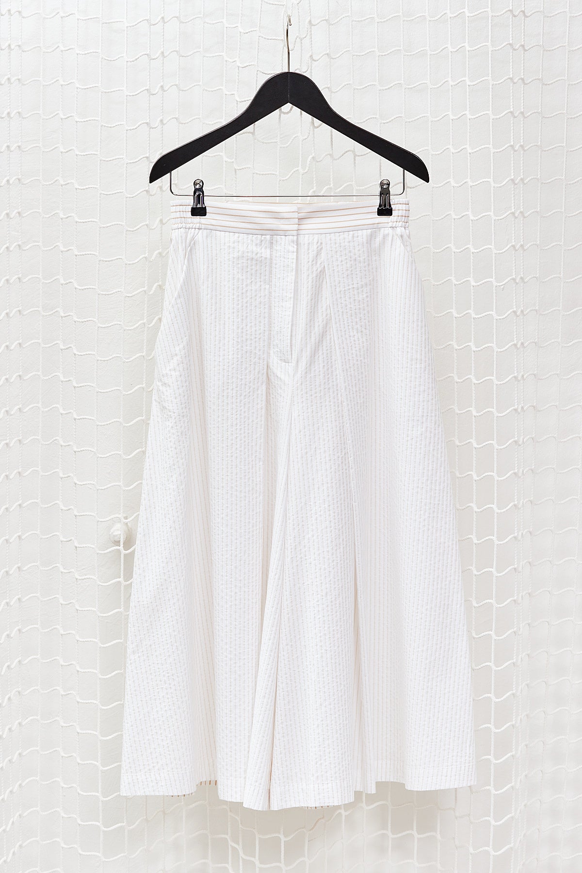 Pleated Cotton Patchwork Trousers