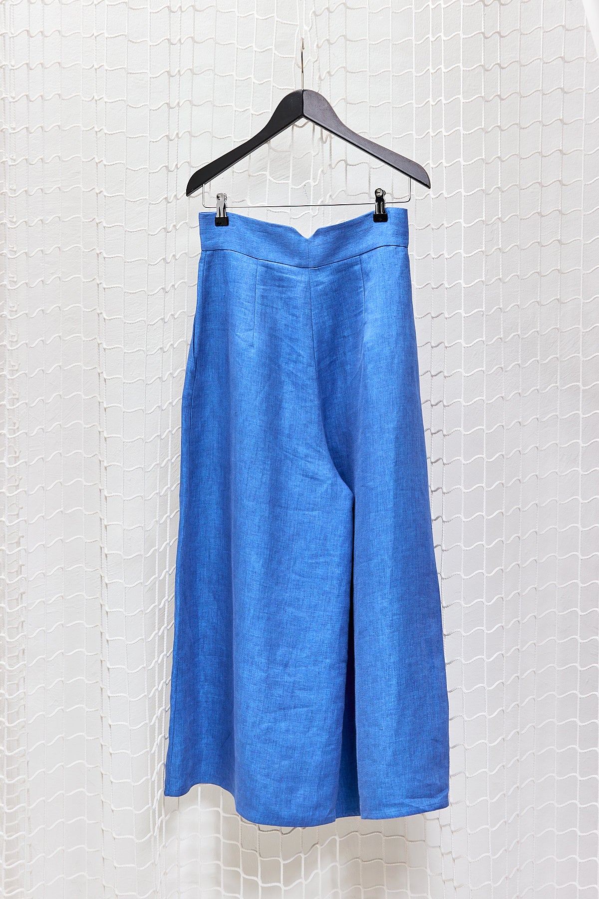 Linen trousers wave blue