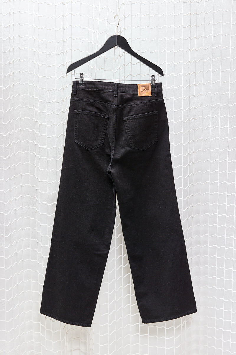 Black Cropped Flare Jean