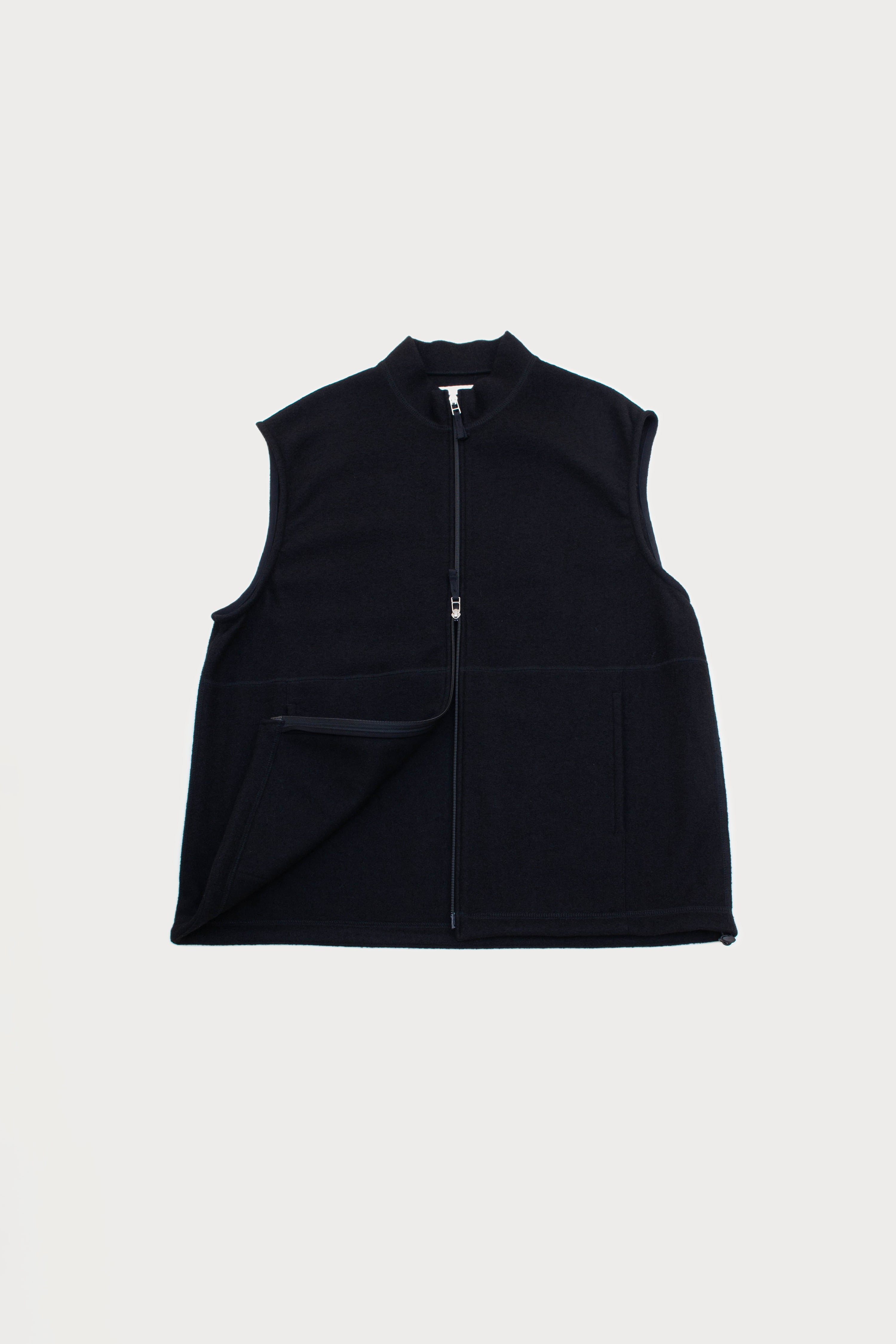 BLACK WOOL VEST