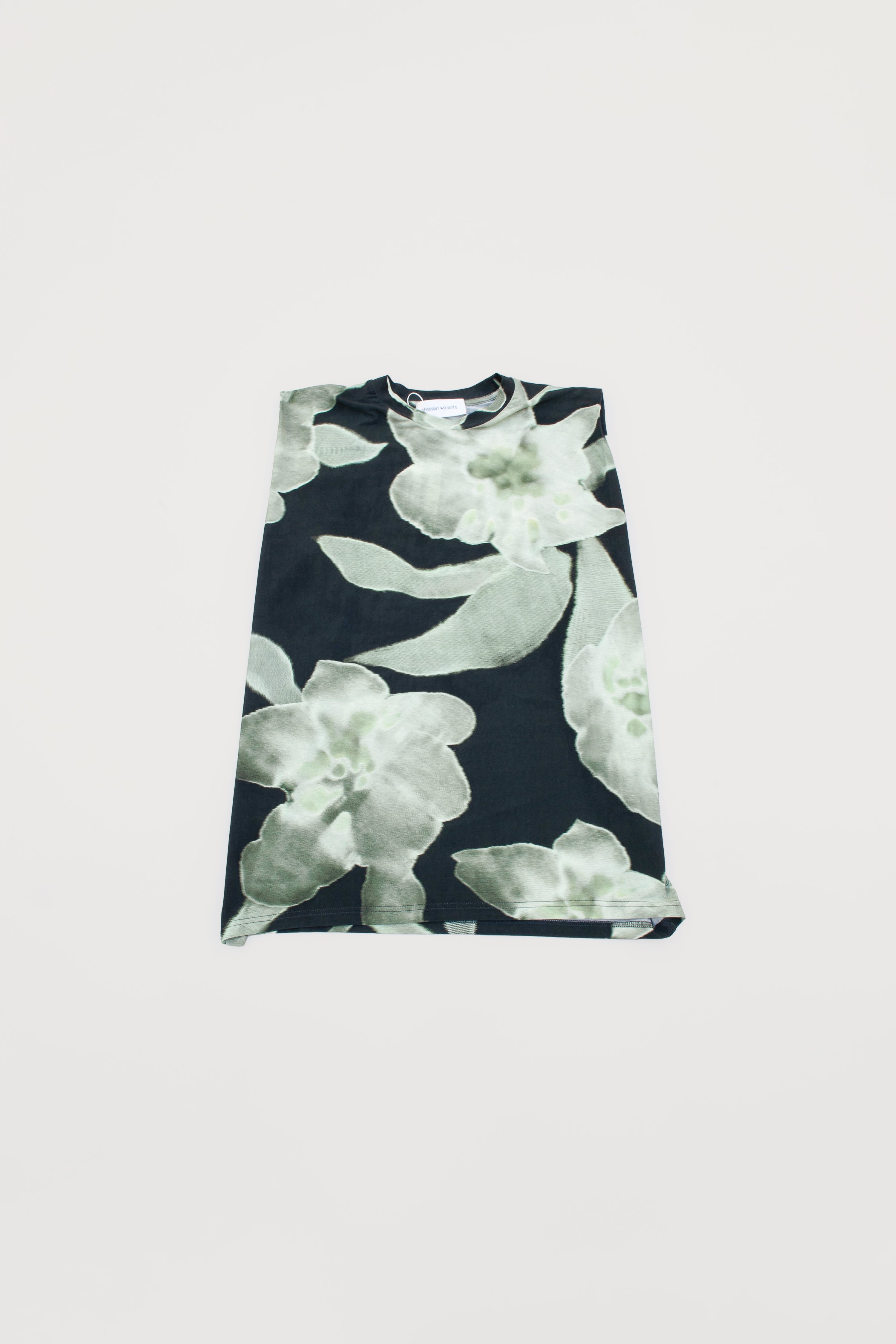 TABANSIR SLEEVLESS JERSEY TOP WITH PLEATED SHOULDER