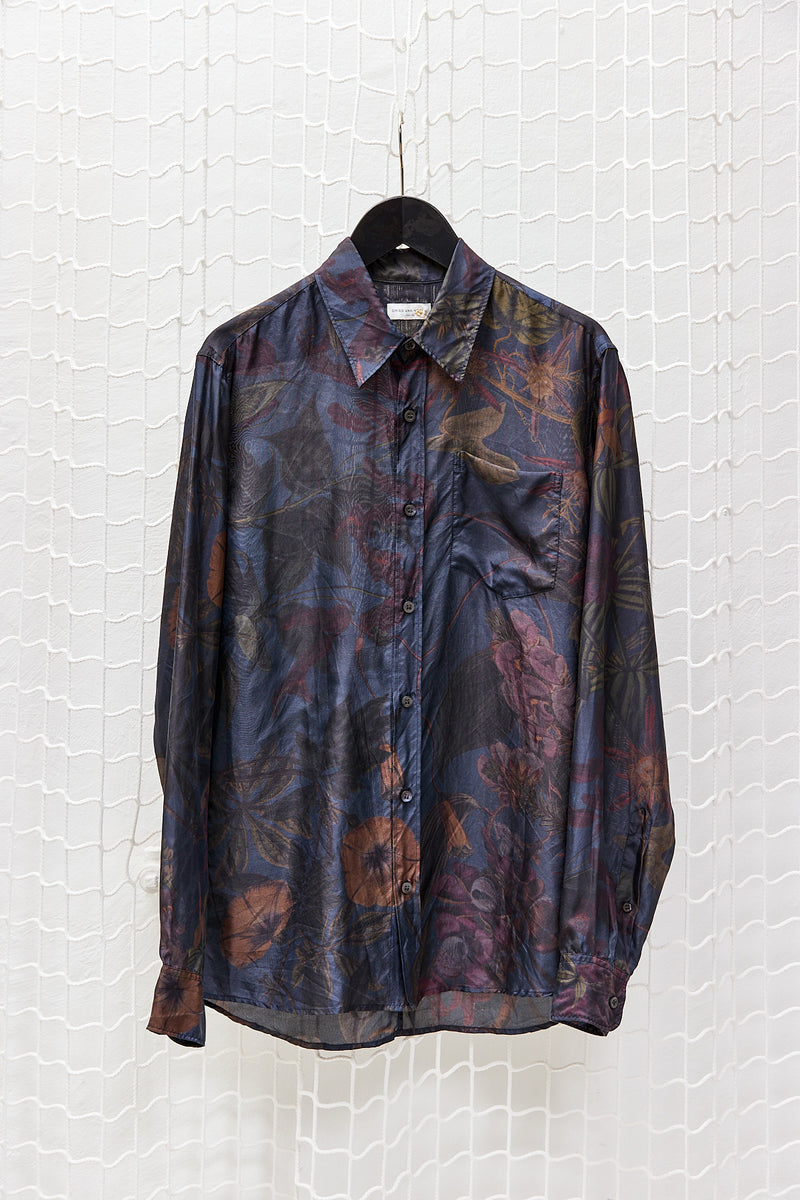 Flower Printed Silk Shirt