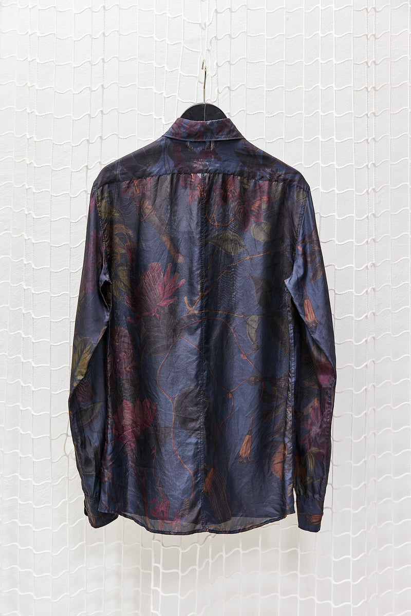 Flower Printed Silk Shirt