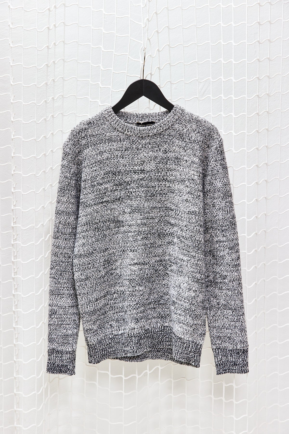 Black White Merino Roundneck Knit