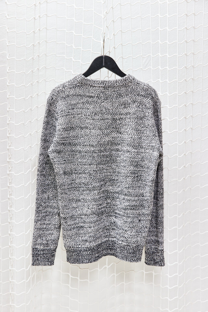 Black White Merino Roundneck Knit