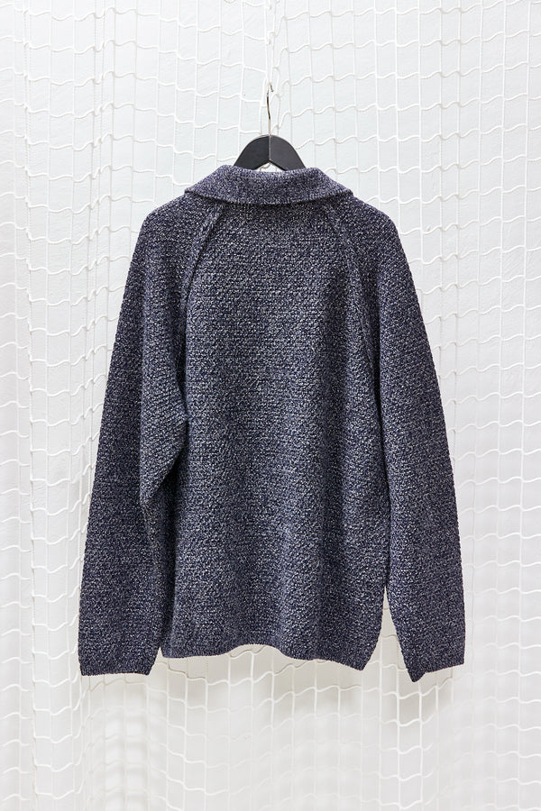 Navy Melange Knitted Jacket