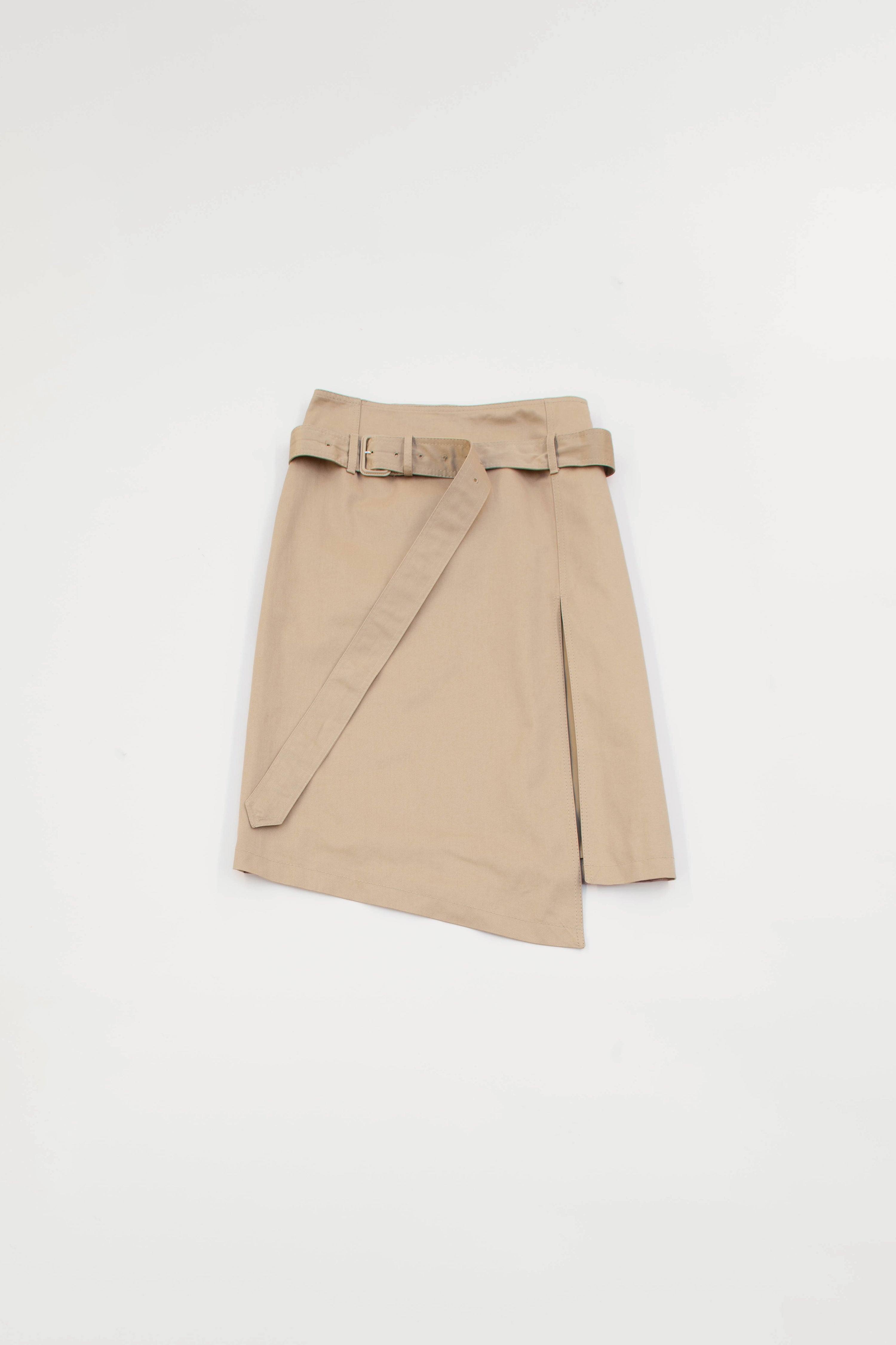 BELTED TWILL SKIRT