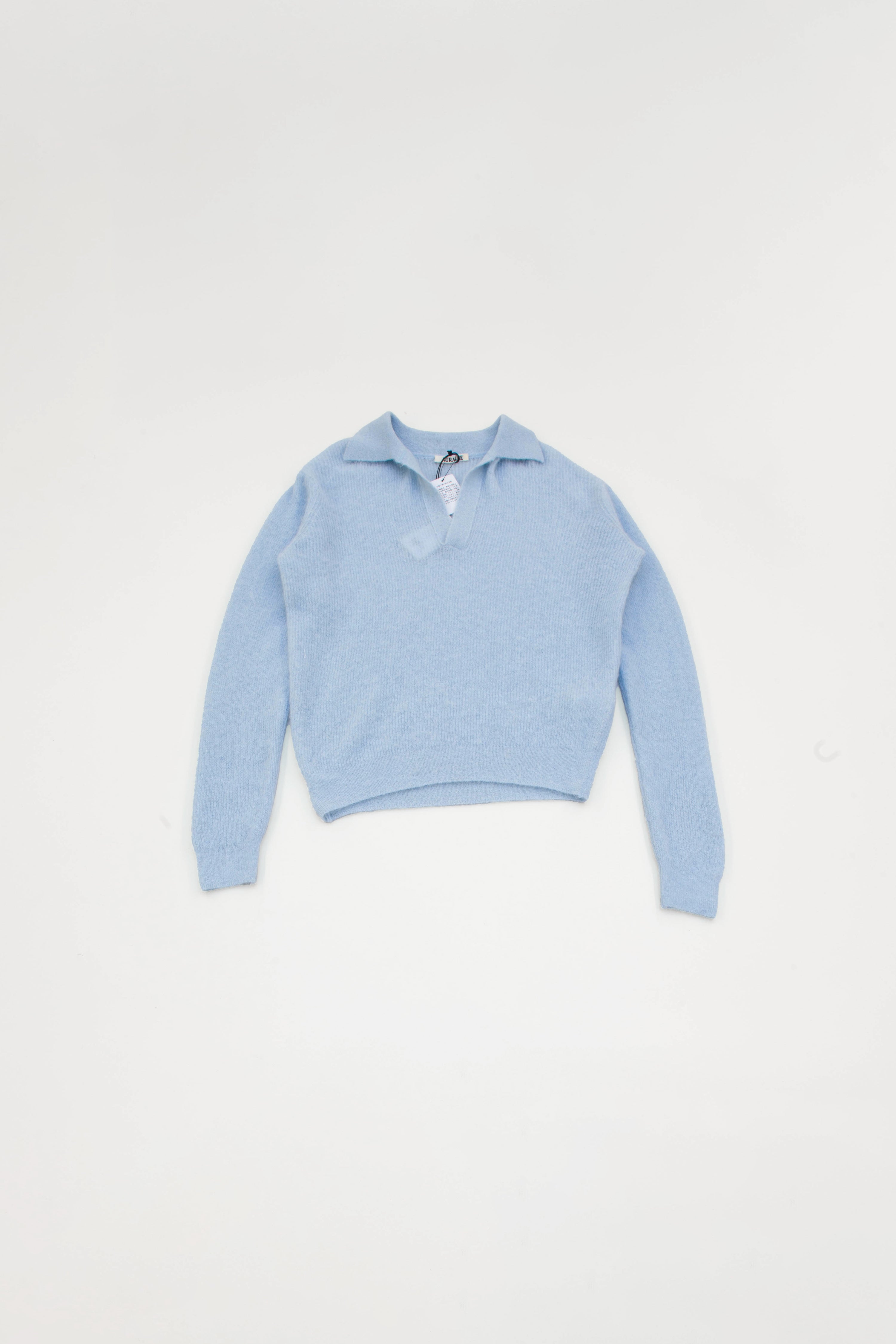 ALPACA SHEER KNIT SKIPPER POLO