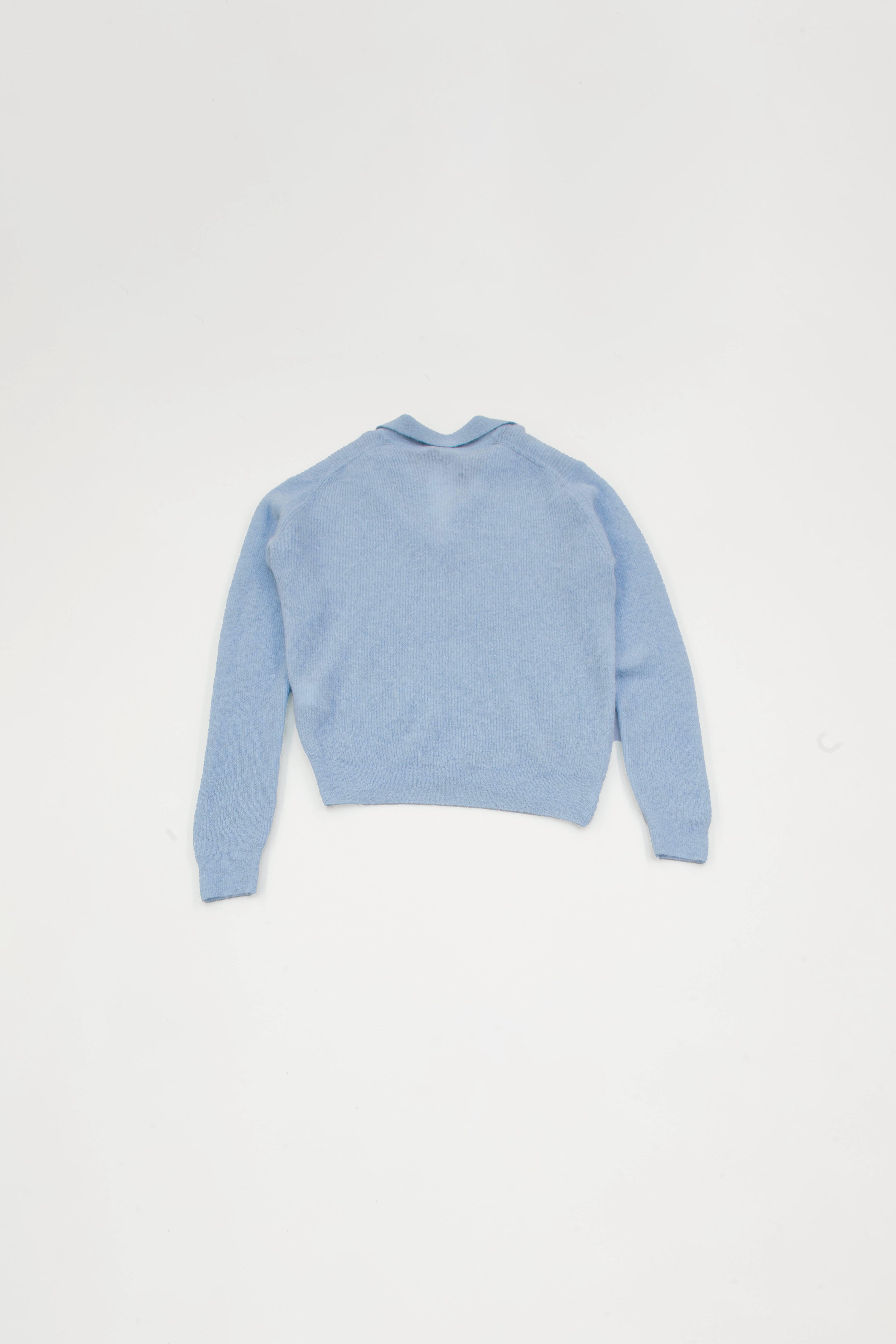 ALPACA SHEER KNIT SKIPPER POLO