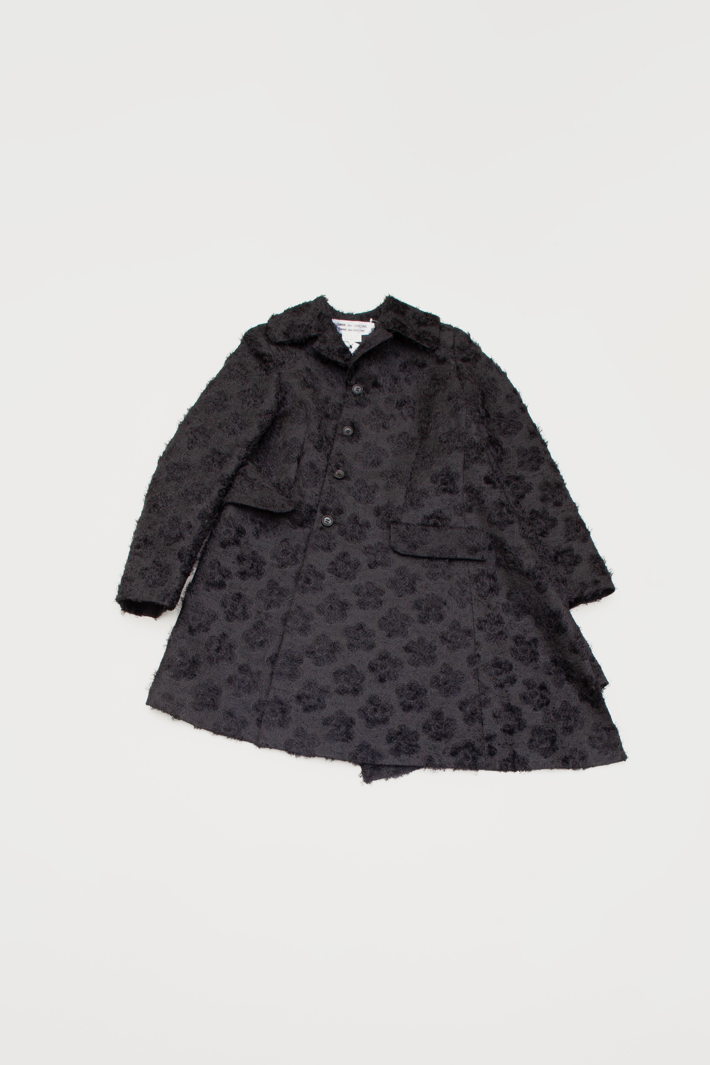 textured floral coat