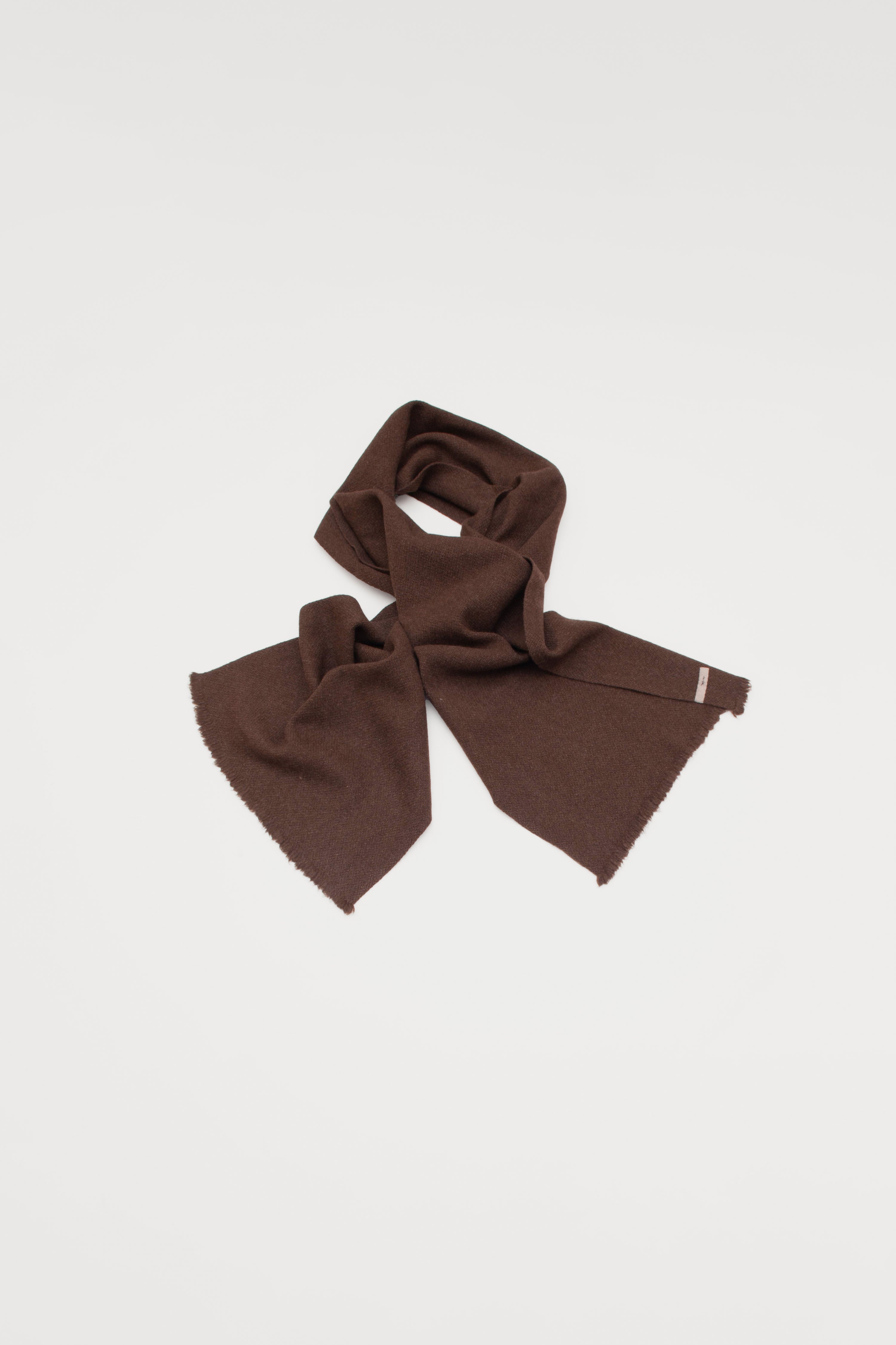 BROWN CLASSIC SKINNY BRAIDED SCARF