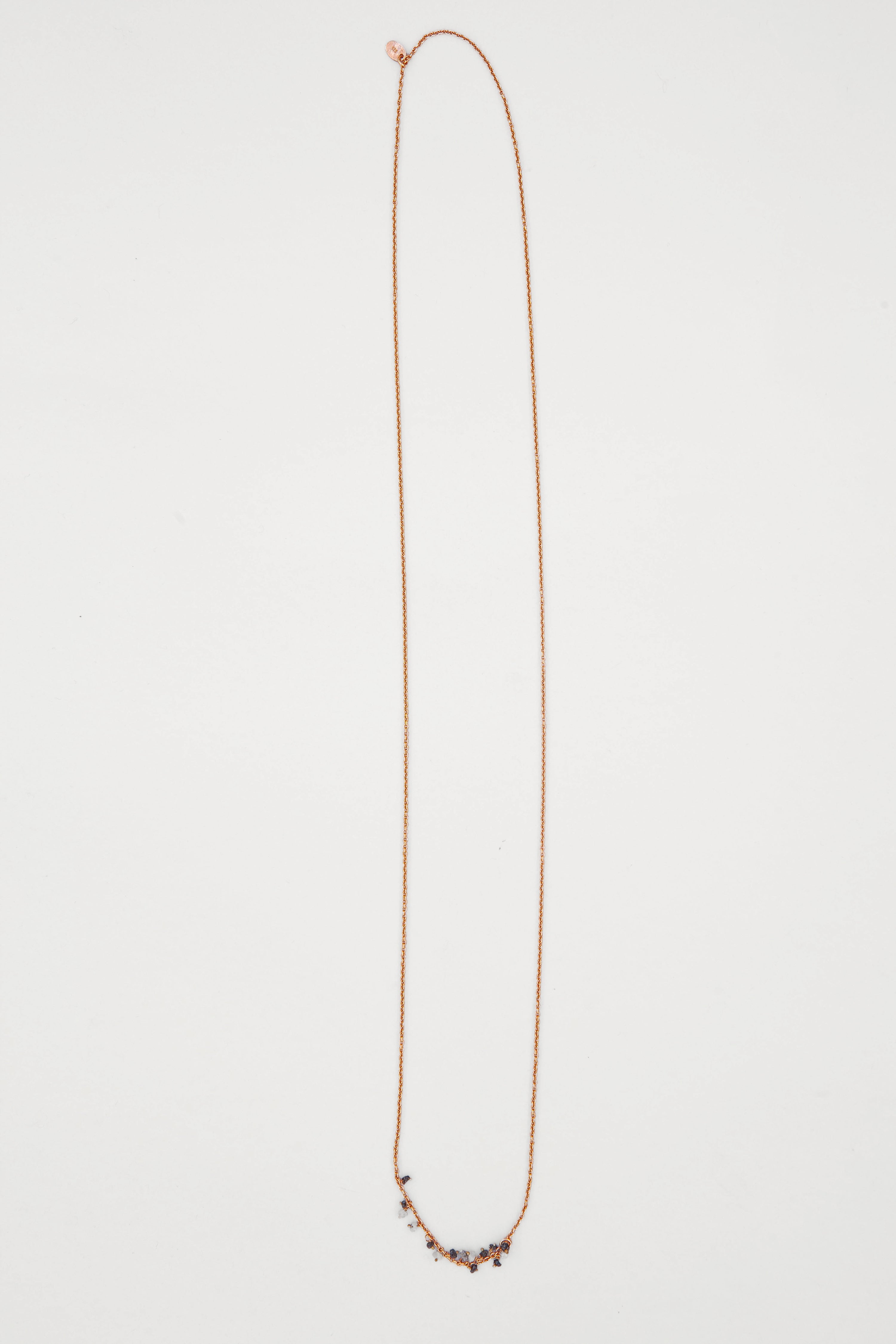 NECKLACE ROSEGOLD RAW DIAMONDS