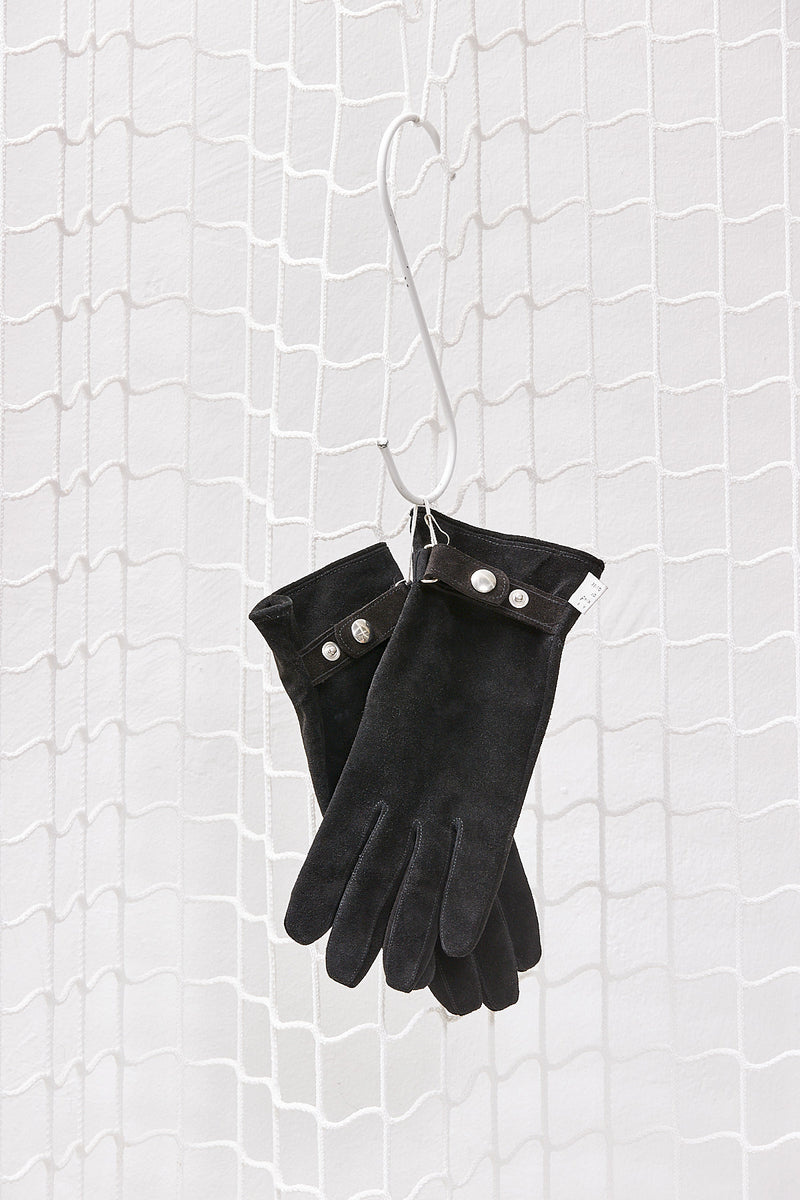 Black Suede Leather Gloves